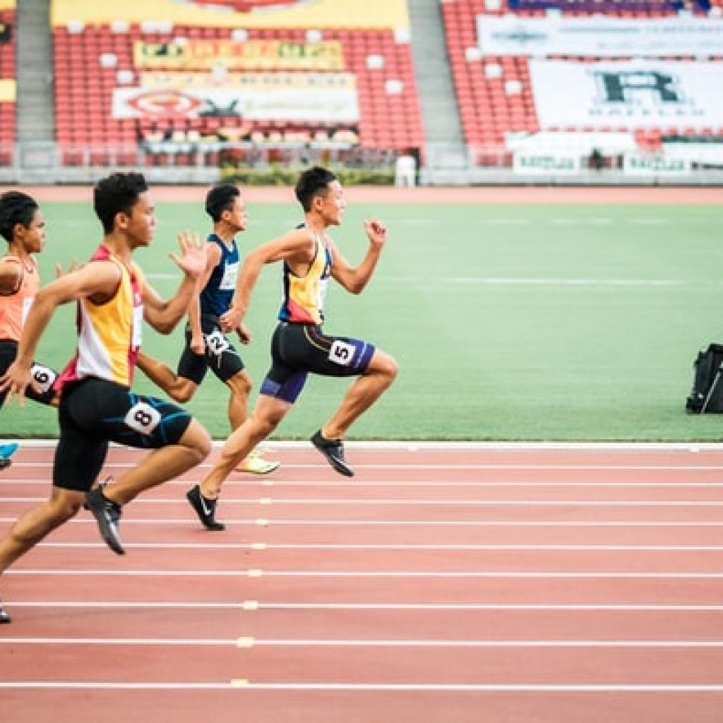 Runner in the head of the competition